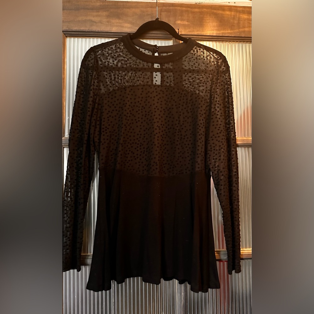 Torrid Black Sheer Star Pattern Dress
